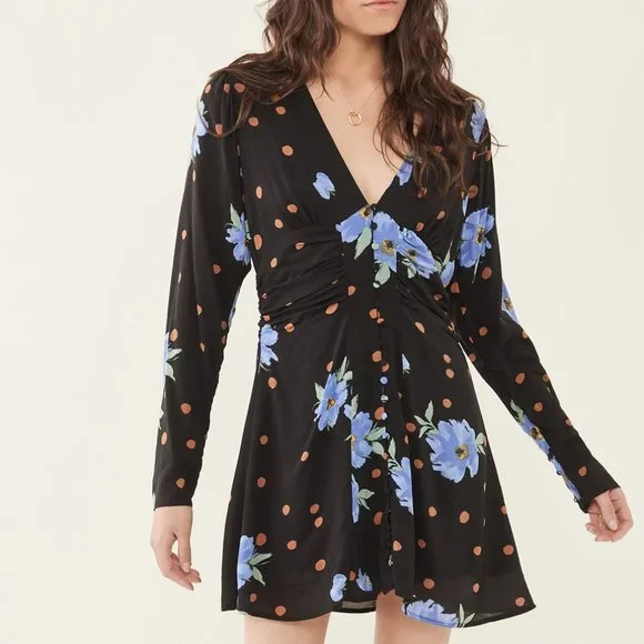 free people date night mini dress Free People date night floral spot print mini dress in red
